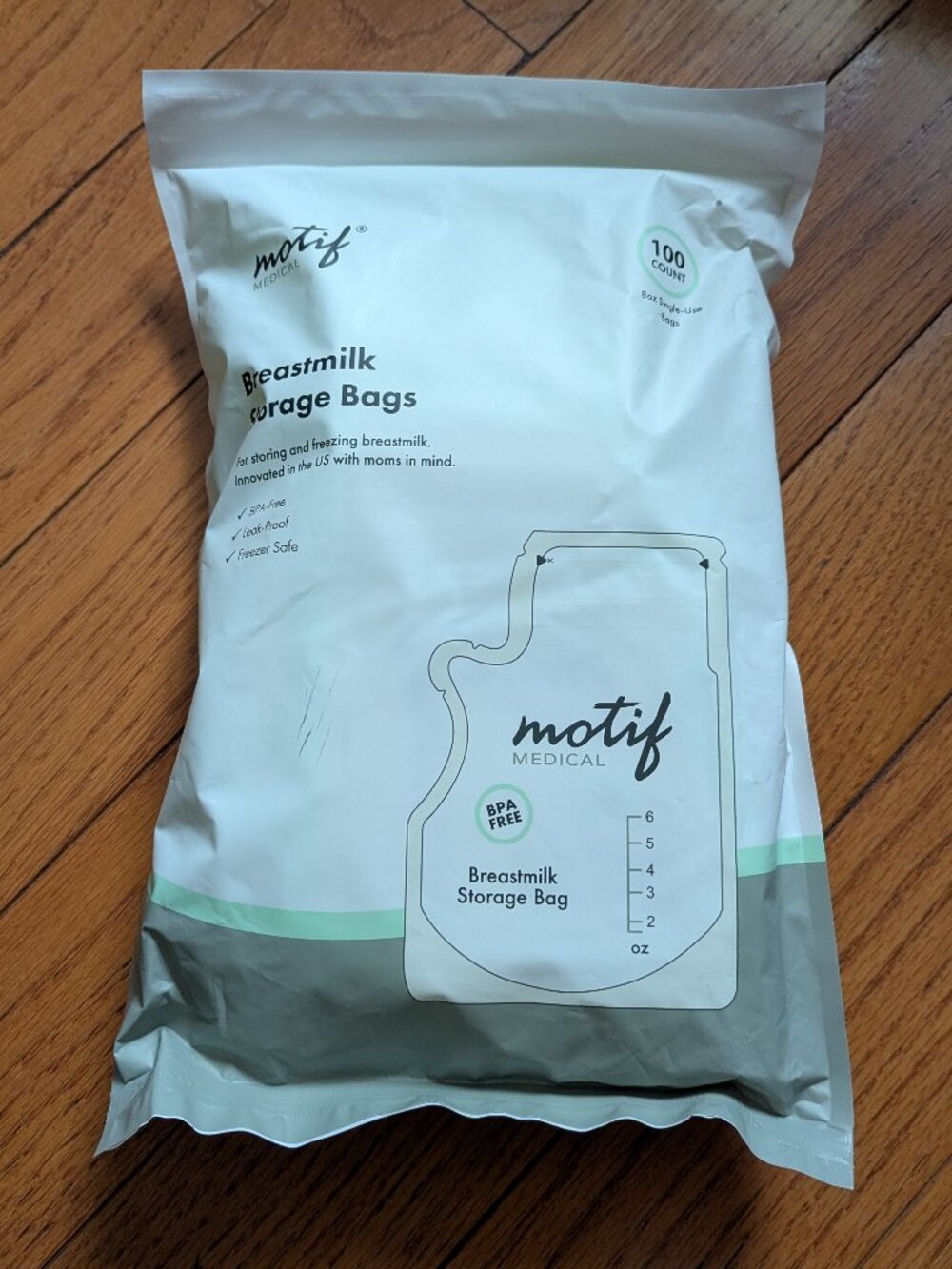 Motif Breast Milk 6 oz Storage Bags (100 Count)